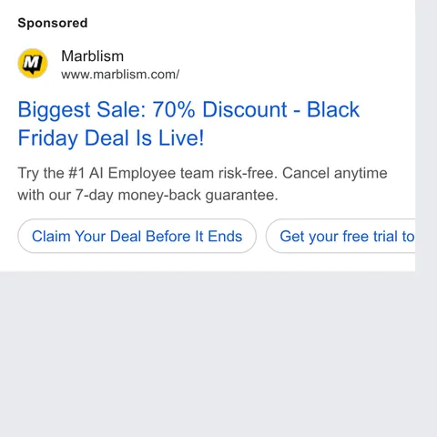 An ad Marblism is running