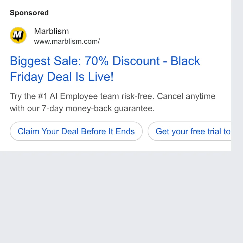 An ad Marblism is running