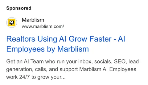 An ad Marblism is running