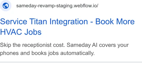 An ad Sameday is running