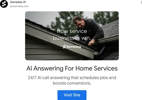 An ad Sameday is running