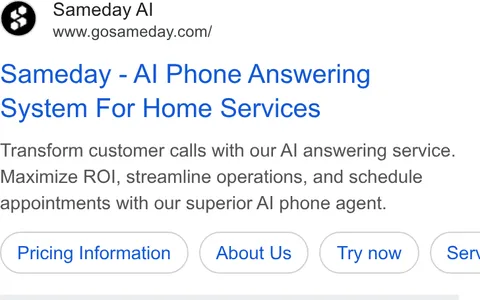 An ad Sameday is running