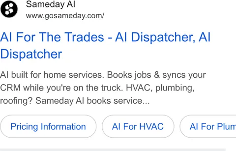 An ad Sameday is running