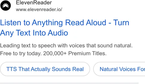 An ad ElevenLabs is running