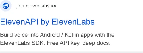 An ad ElevenLabs is running