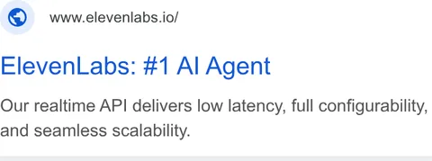 An ad ElevenLabs is running