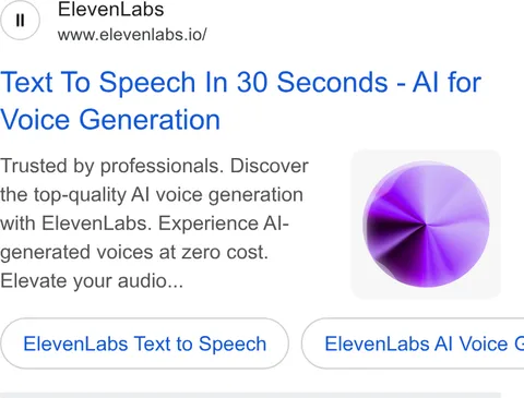 An ad ElevenLabs is running