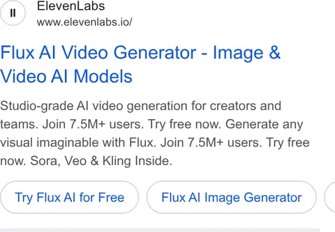An ad ElevenLabs is running