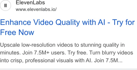 An ad ElevenLabs is running