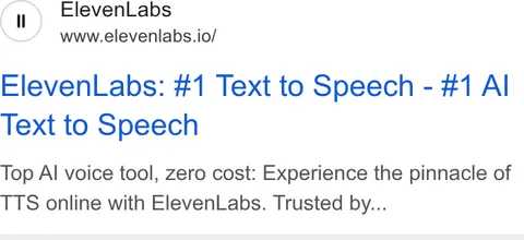An ad ElevenLabs is running