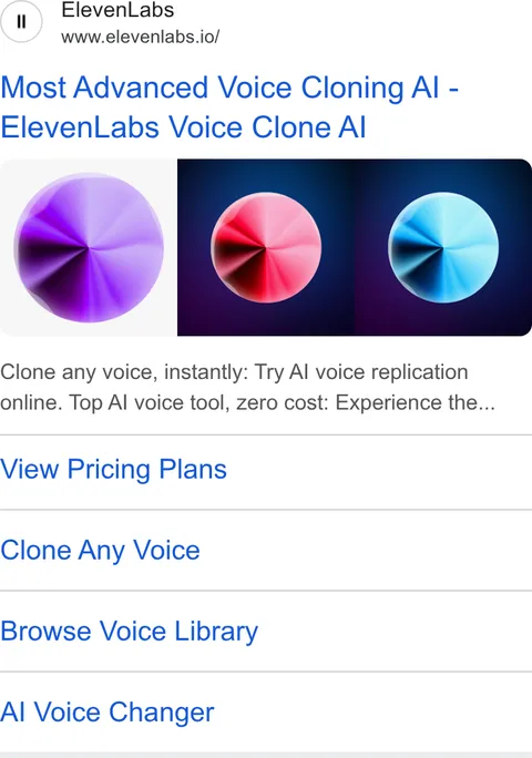 An ad ElevenLabs is running