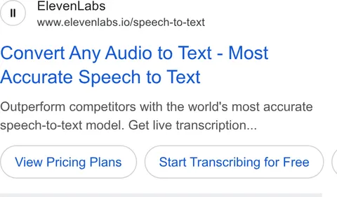 An ad ElevenLabs is running