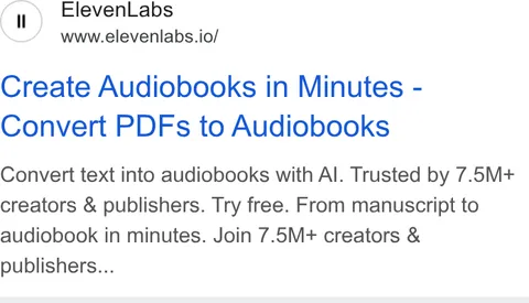 An ad ElevenLabs is running