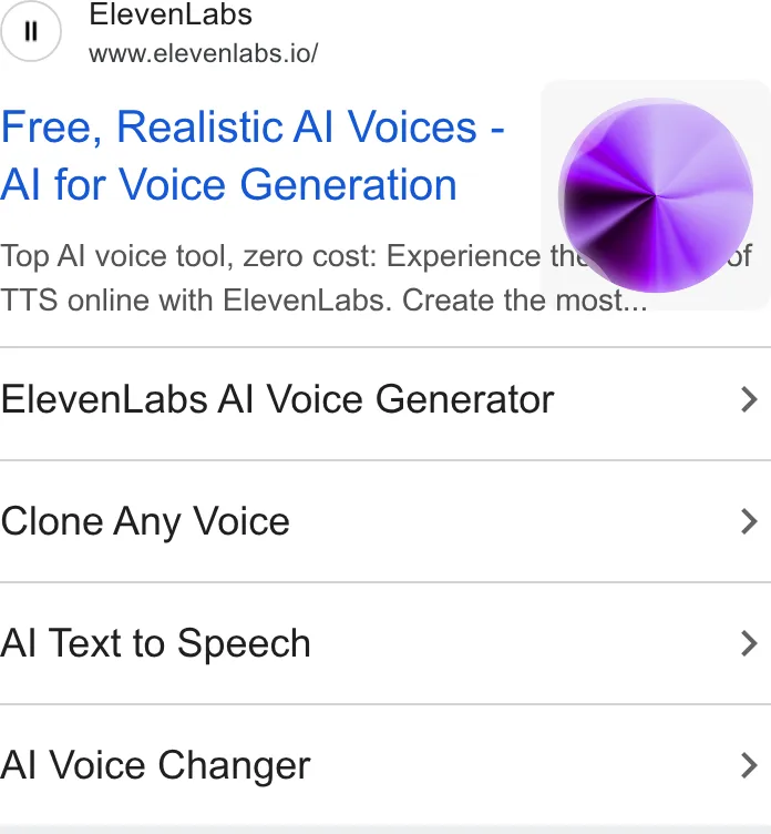 An ad ElevenLabs is running