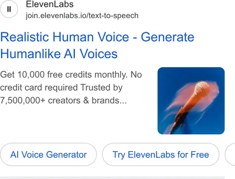 An ad ElevenLabs is running