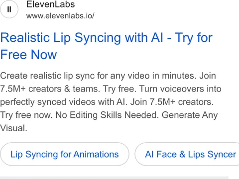An ad ElevenLabs is running