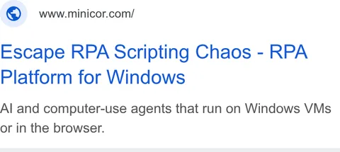 An ad Minicor is running