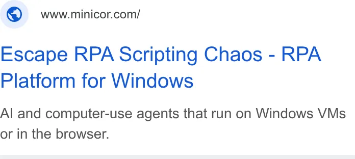 An ad Minicor is running