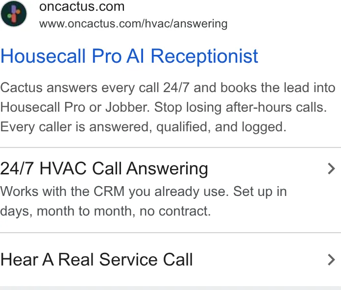 An ad Oncactus is running