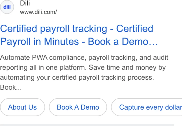 An ad Dili is running