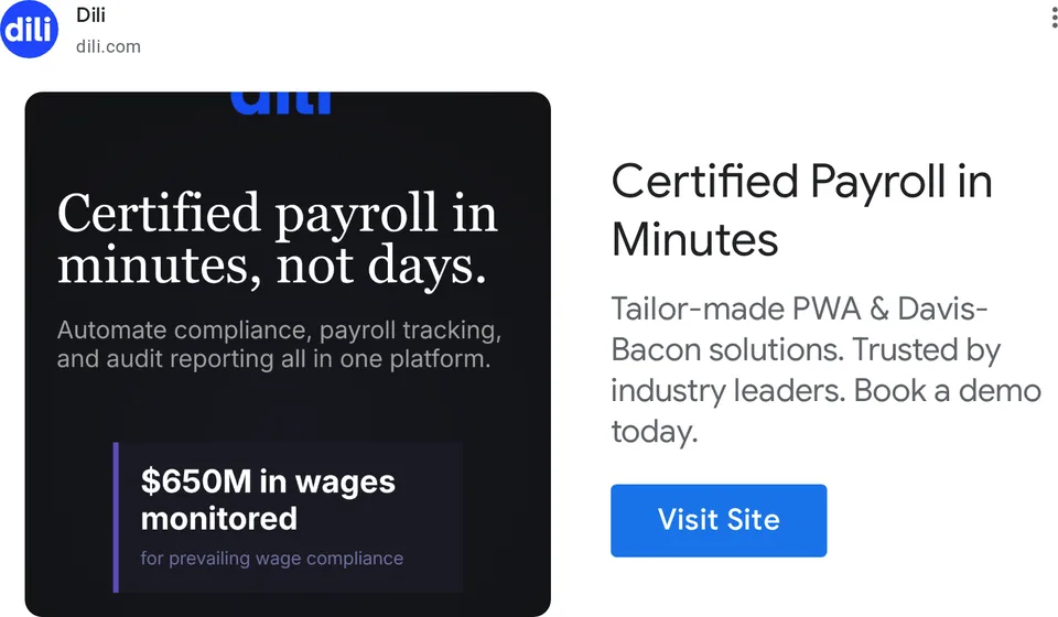 An ad Dili is running