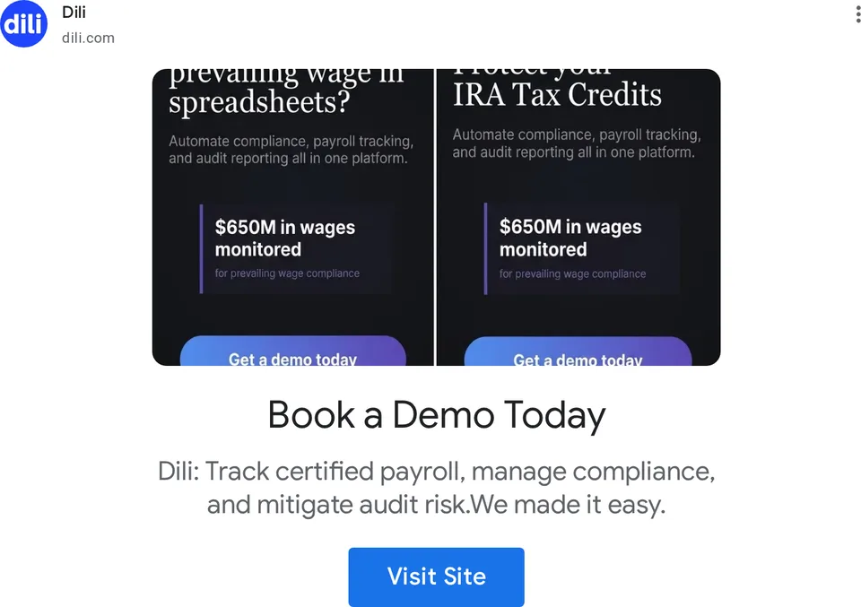 An ad Dili is running