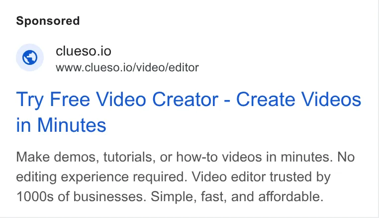 An ad Clueso is running