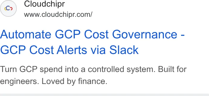 An ad Cloudchipr is running