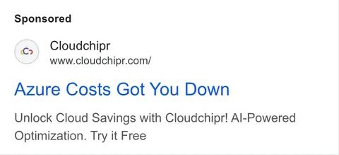 An ad Cloudchipr is running