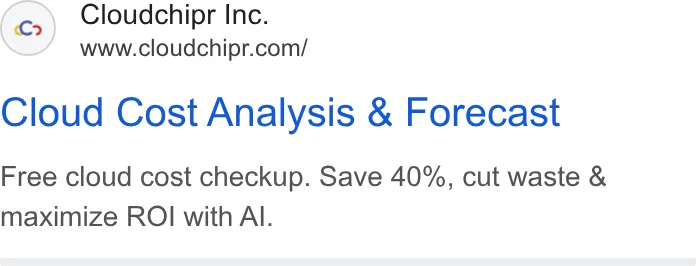 An ad Cloudchipr is running