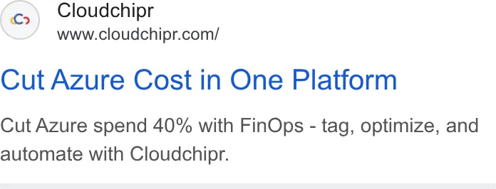 An ad Cloudchipr is running