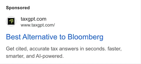 An ad TaxGPT is running