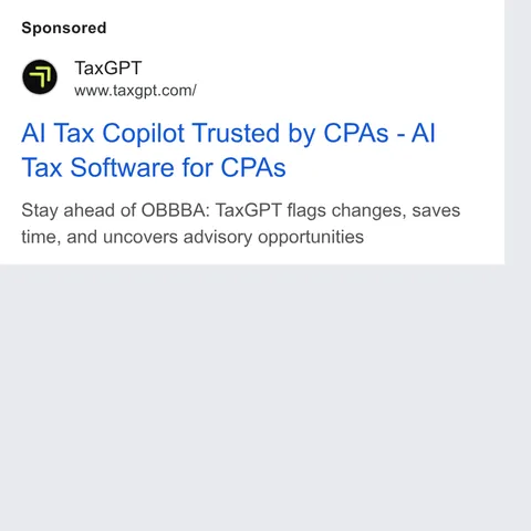 An ad TaxGPT is running