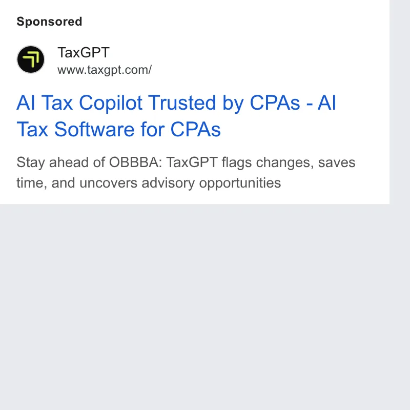 An ad TaxGPT is running