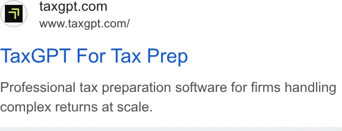 An ad TaxGPT is running