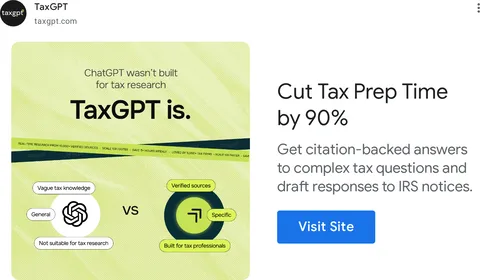An ad TaxGPT is running