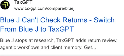 An ad TaxGPT is running