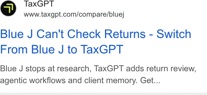 An ad TaxGPT is running