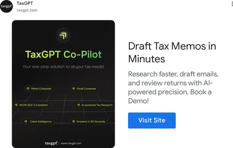 An ad TaxGPT is running