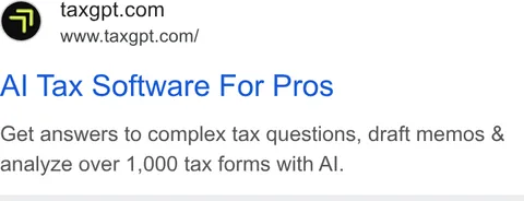 An ad TaxGPT is running