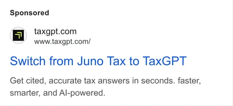 An ad TaxGPT is running