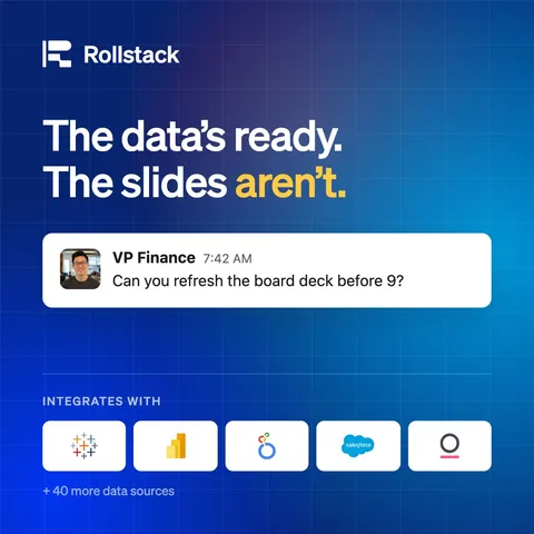 An ad Rollstack is running