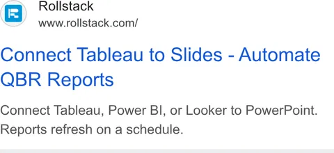 An ad Rollstack is running