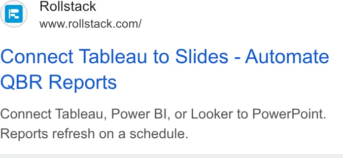 An ad Rollstack is running
