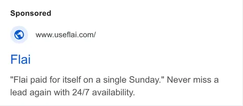 An ad Flai is running