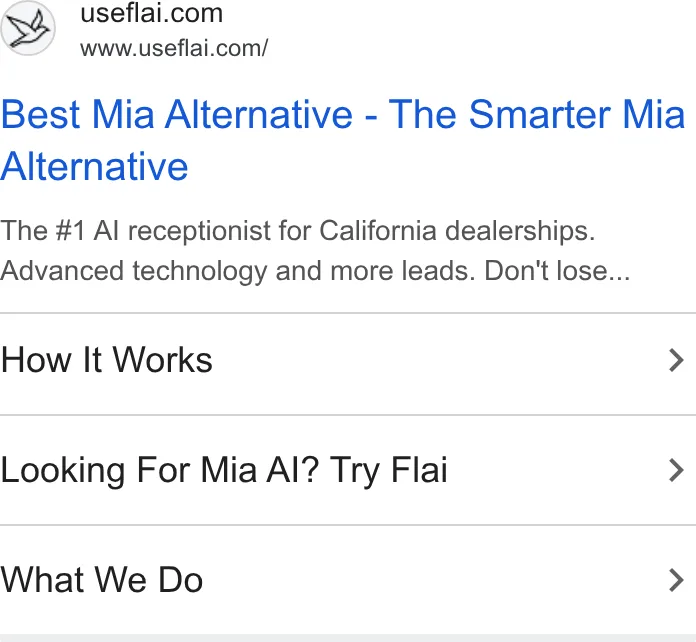 An ad Flai is running