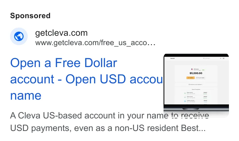 An ad Cleva is running