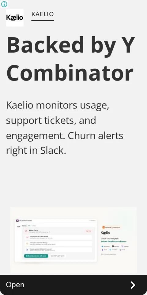 An ad Kaelio is running
