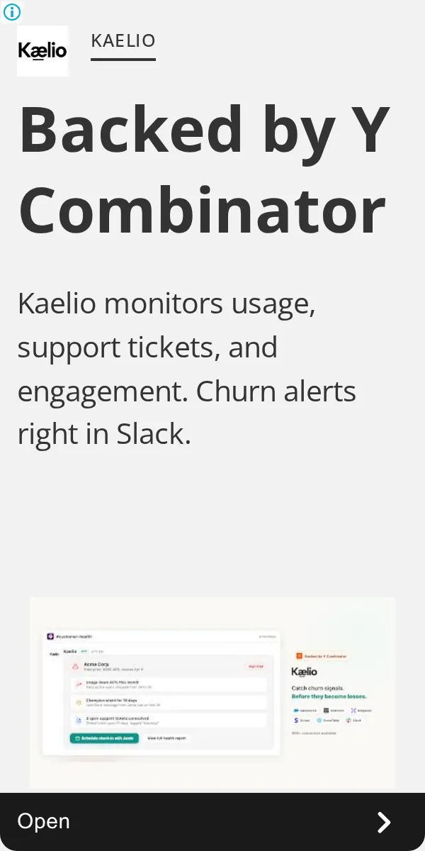 An ad Kaelio is running