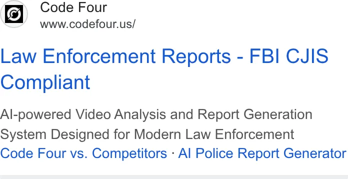 An ad Code Four is running